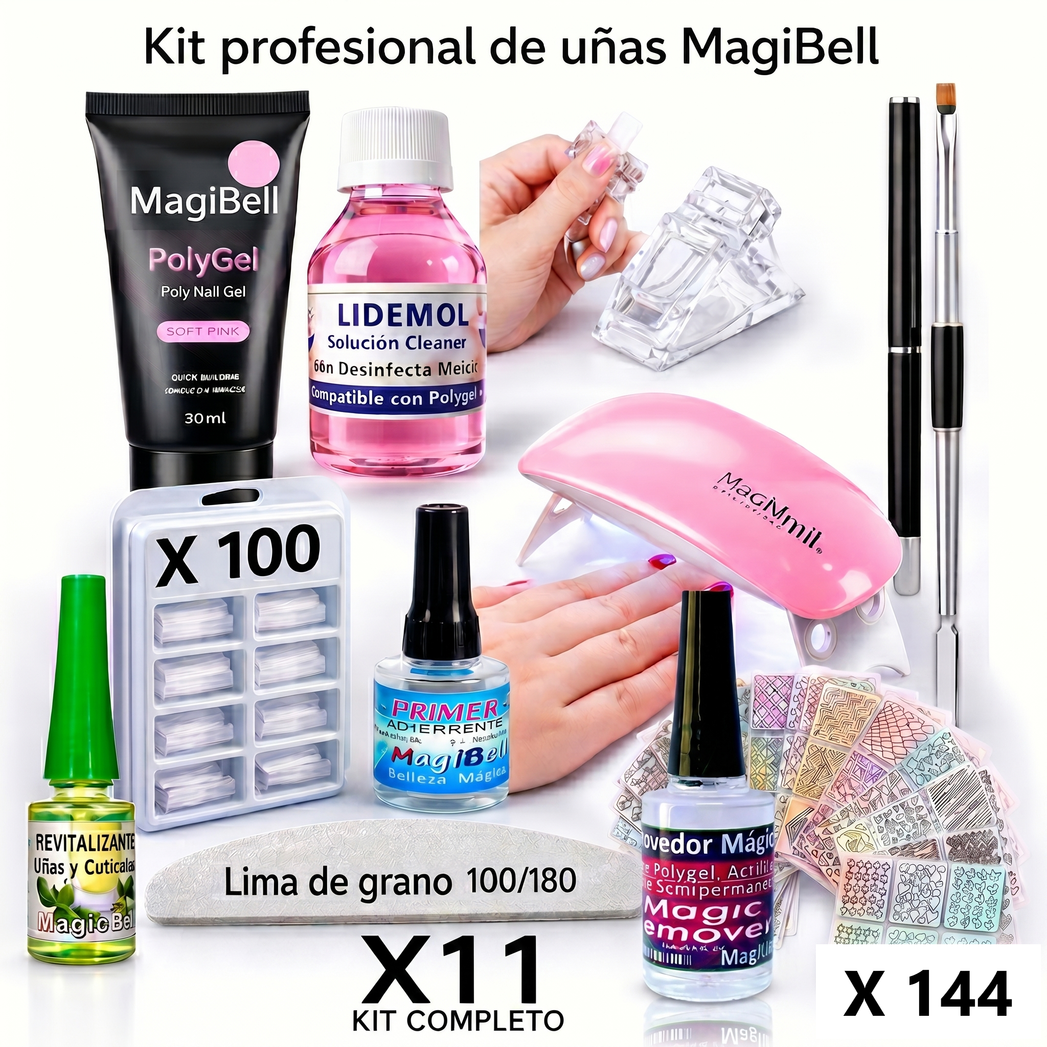 💅 Kit full con todas las herramientas y productos necesarios paras extensiones de uñas 💅