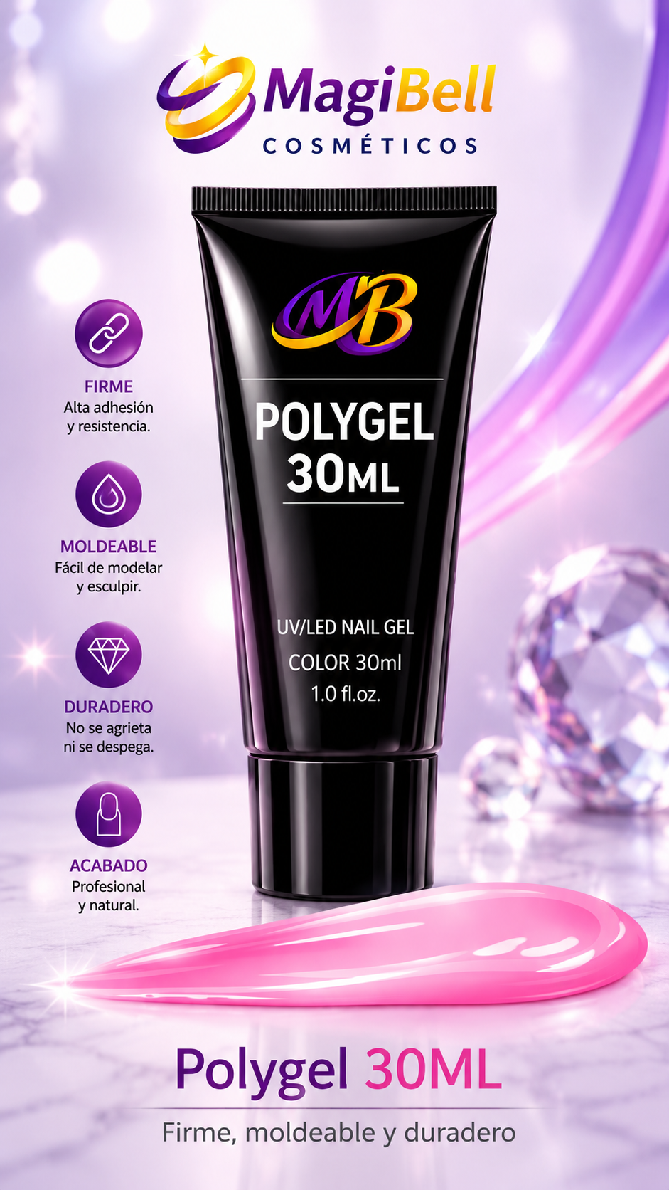 ❗ Kit Profesional Polygel para Uñas | 10 Productos + 100 Moldes + 120 Stickers ❗